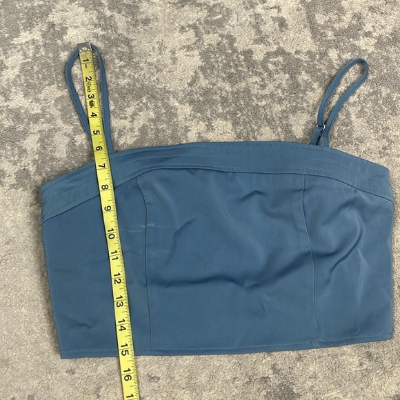 New ACOA Party Starter Crop Top Blue Square Neck Sz M - Picture 9 of 11